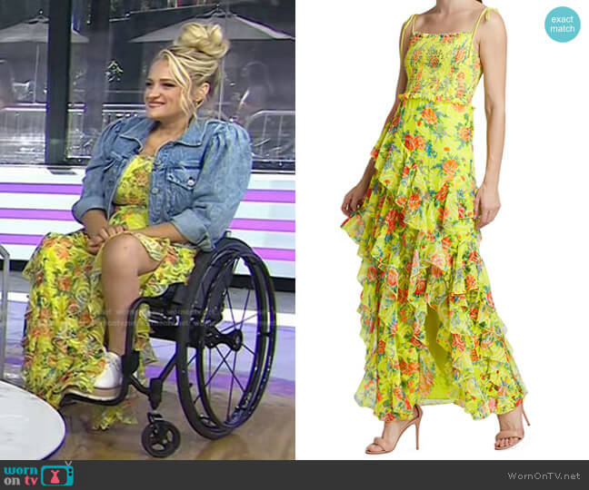 Alice + Olivia Jocelyn Ruffled Floral Maxi Dress