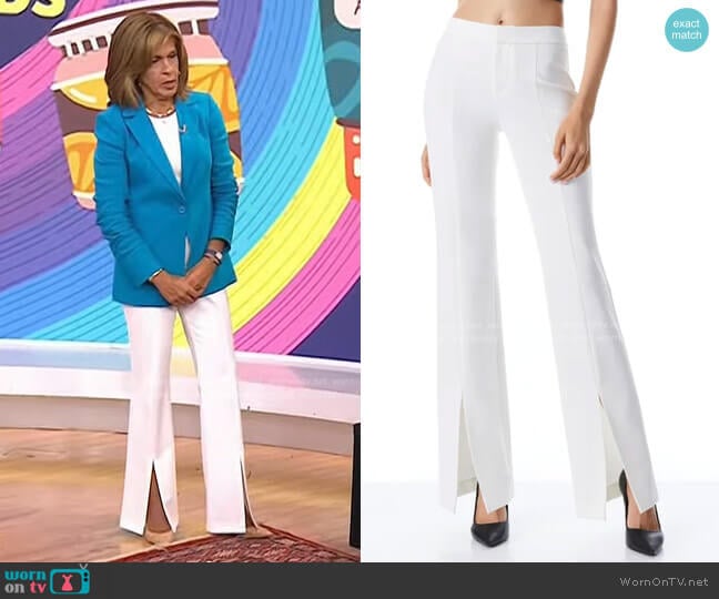 Alice + Olivia Walker Slim Front Slit Pants worn by Hoda Kotb on Today