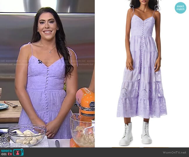 Alice + Olivia Shanti Eyelet Sundress worn by Katie Stilo on Today