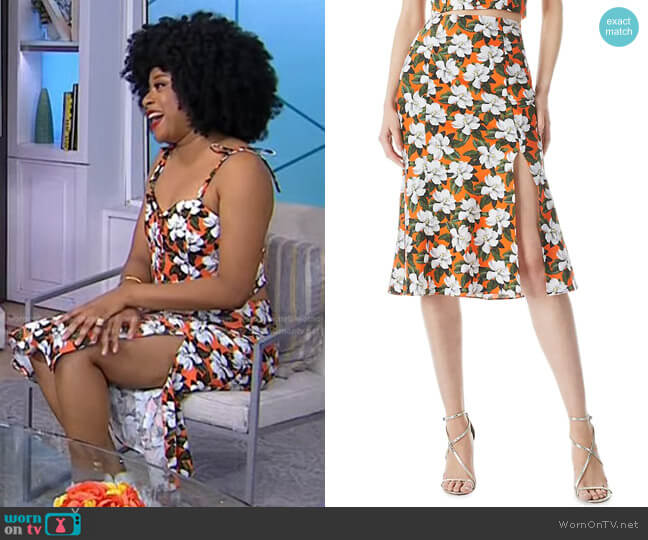 Alice + Olivia Stephine Floral Midi Skirt