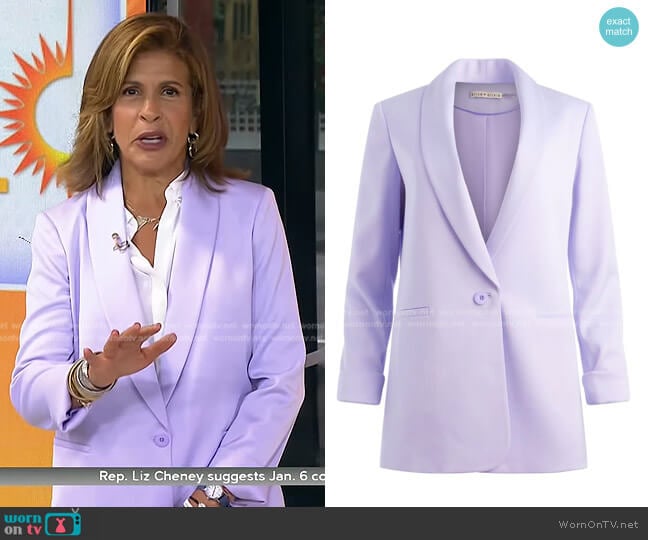 Alice + Olivia Yuriko Shawl Collar Blazer worn by Hoda Kotb on Today