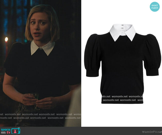 Alice + Olivia Chase Puff-Sleeve Sweater worn by Betty Cooper (Lili Reinhart) on Riverdale