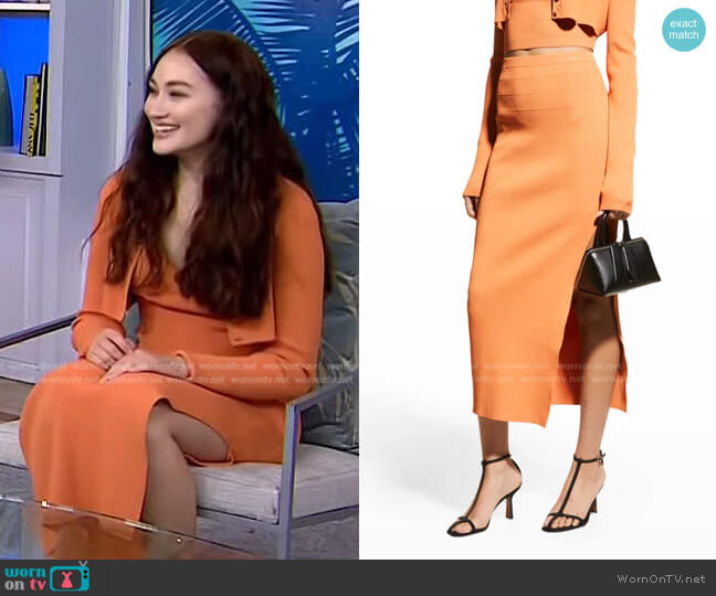 Altuzarra Irvette Side-Slit Rib Midi Skirt