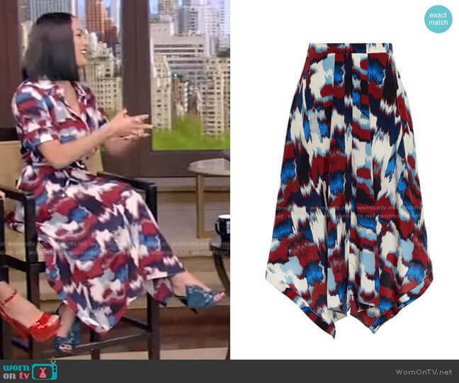 Altuzarra Sousanna printed silk midi skirt