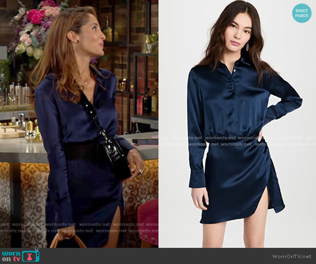 Amanda Uprichard Sheltan Dress in Ink worn by Lily Winters (Christel Khalil) on The Young and the Restless
