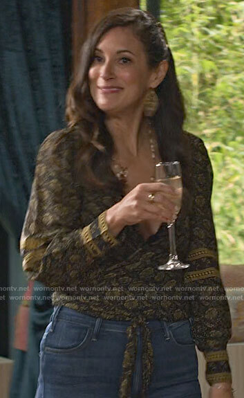 Amy’s floral wrap top on Maggie