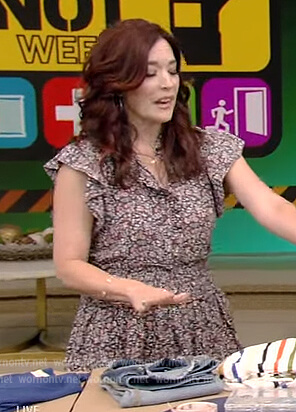 Amy Goodman’s floral smocked mini dress on Live with Kelly and Ryan