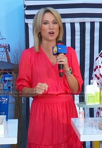 Amy’s orange smocked waist dress on Good Morning America