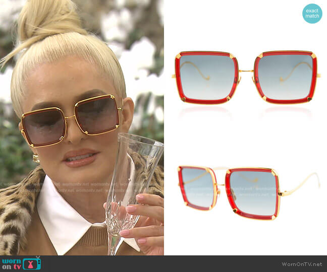 Anna Karin Karlsson White Moon Sunglasses in Red worn by Erika Jayne on The Real Housewives of Beverly Hills