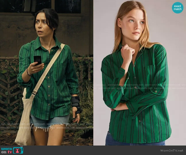 Maeve Striped Buttondown Shirt worn by Emma (Cristin Milioti) on The Resort