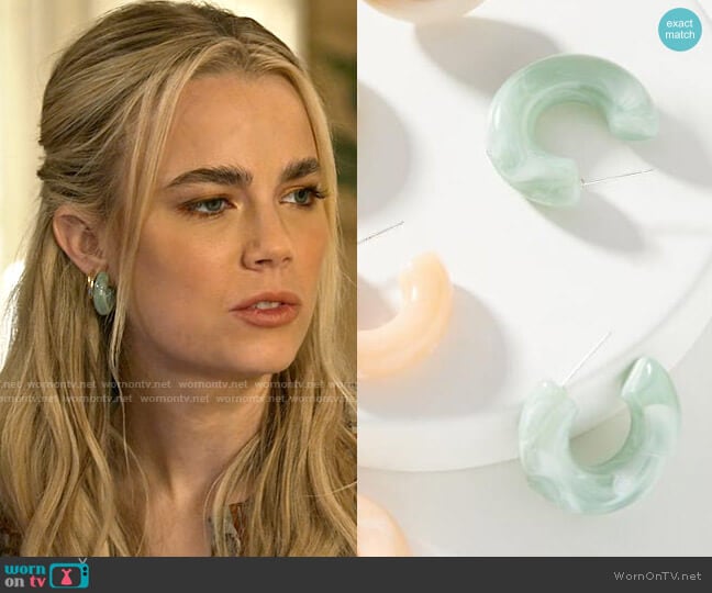 Anthropologie Sophie Resin Earrings worn by Maggie (Rebecca Rittenhouse) on Maggie