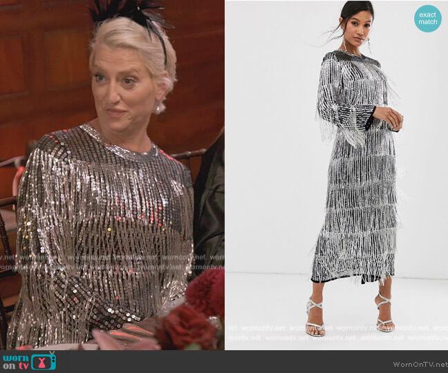ASOS Sequin and Fringe Midi Tunic Dress worn by Dorinda Medley on The Real Housewives Ultimate Girls Trip