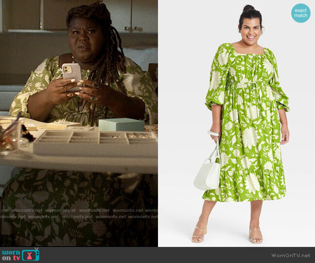 Ava and Viv Balloon Sleeve Long Dress