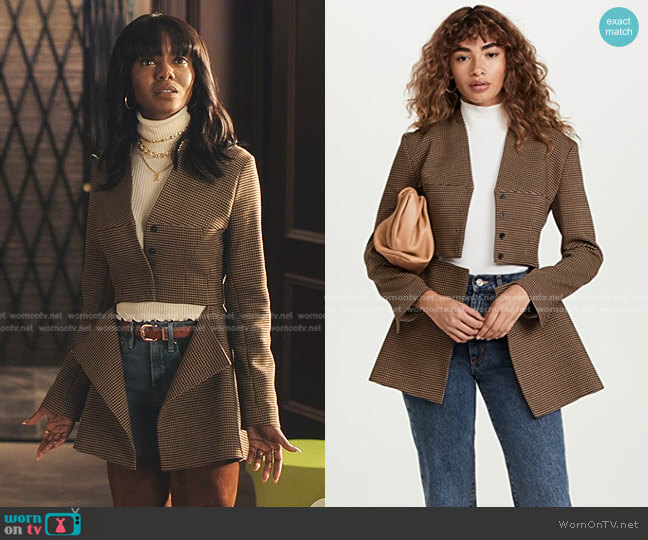 A.W.A.K.E. MODE Collarless Jacket worn by Zenzi Fullington (Ashleigh Murray) on Tom Swift