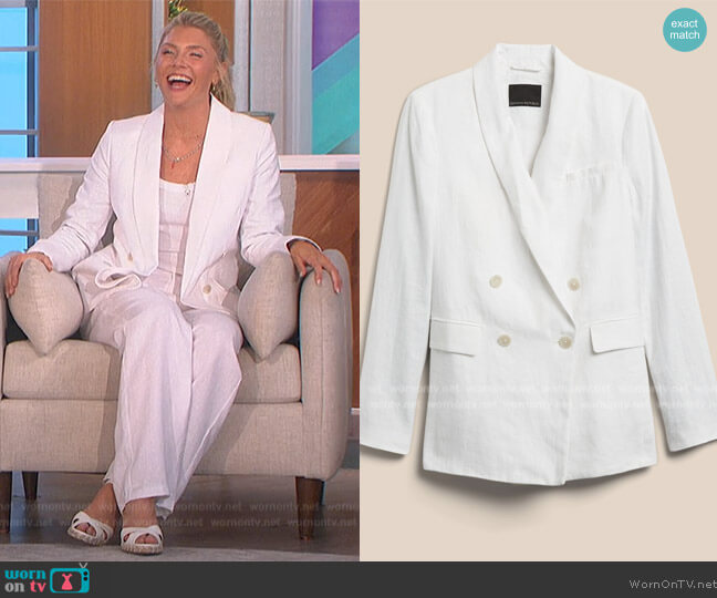 Banana Republic Linen Blazer worn by Amanda Kloots on The Talk
