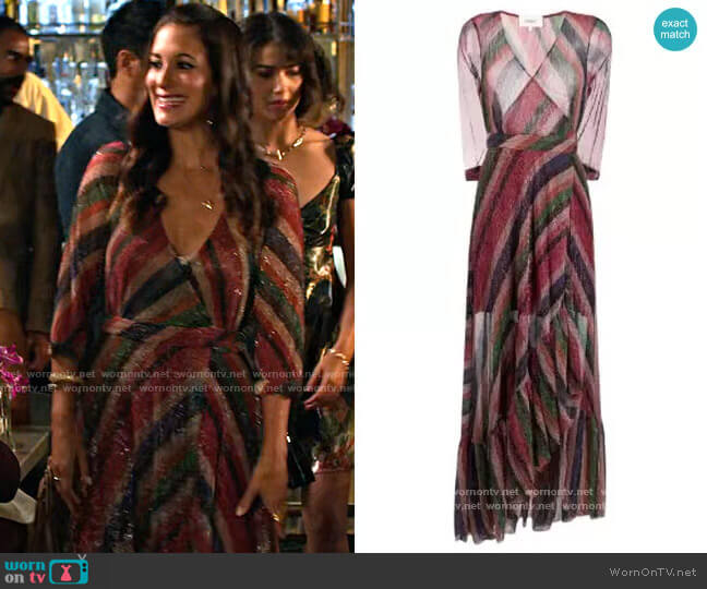 Ba&sh Madison Stripe Dress worn by Amy (Angelique Cabral) on Maggie