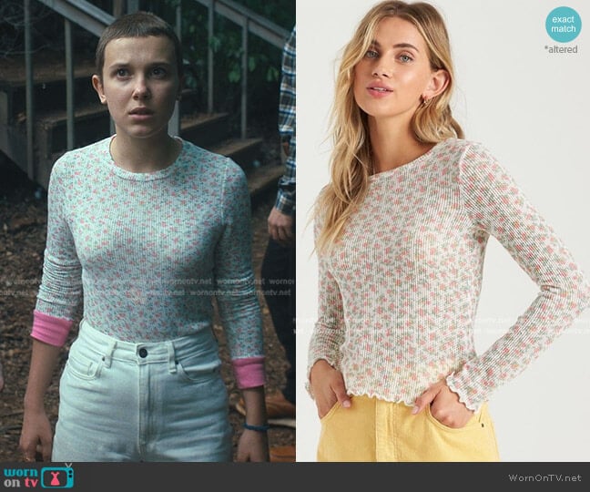 Billabong Miss Me Top worn by Eleven (Millie Bobby Brown) on Stranger Things