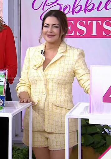 Bobbie’s yellow check blazer and shorts on Today