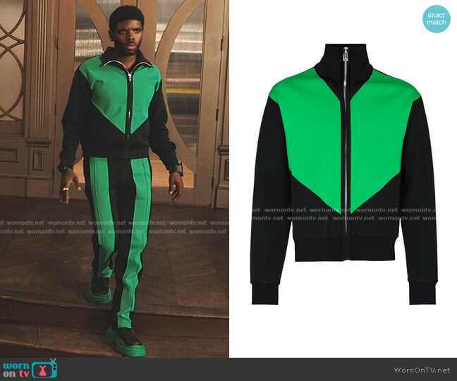 Bottega Veneta Technical Double Panel Zipped Track Jacket worn by Tom Swift (Tian Richards) on Tom Swift