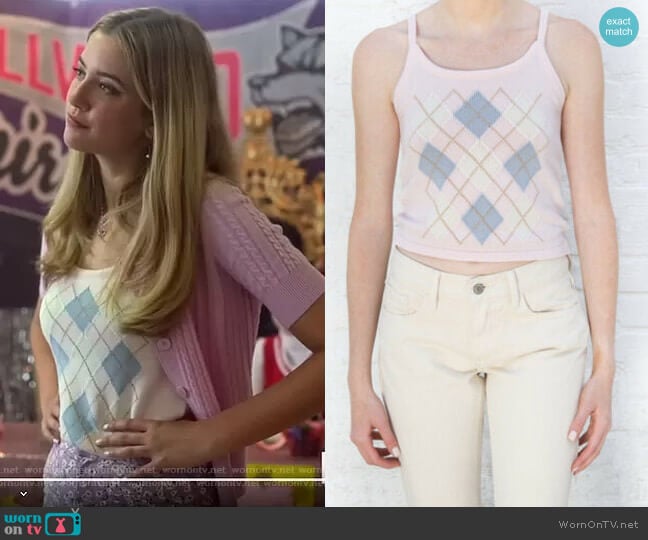 Brandy Melville Emma Argyle Tank worn by Karen Beasley (Mallory Bechtel) on Pretty Little Liars Original Sin