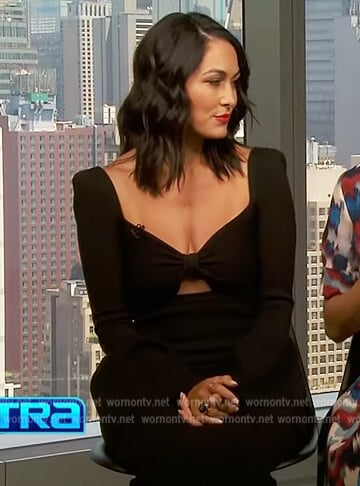 Brie Bella’s black cutout dress on Extra