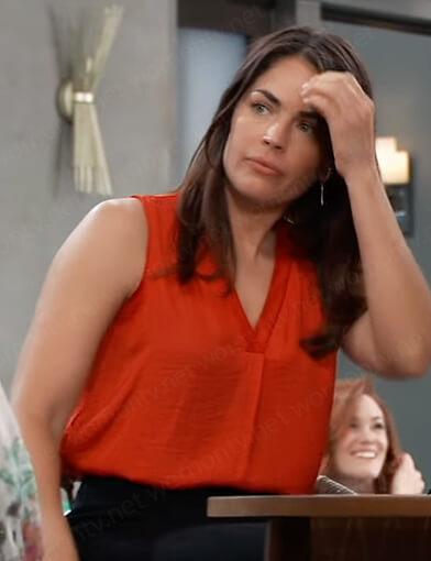 Britt’s red sleeveless top on General Hospital