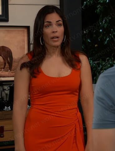 Britt’s red tie front dress on General Hospital