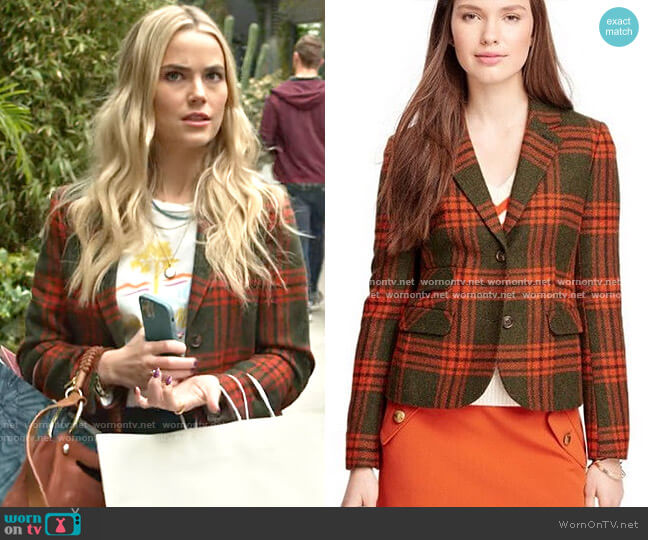 Brooks Brothers Plaid Blazer worn by Maggie (Rebecca Rittenhouse) on Maggie