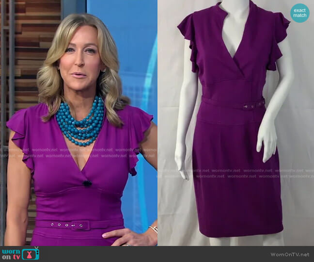 Cache Flutter Sleeve Sheath Dress worn by Lara Spencer on Good Morning America