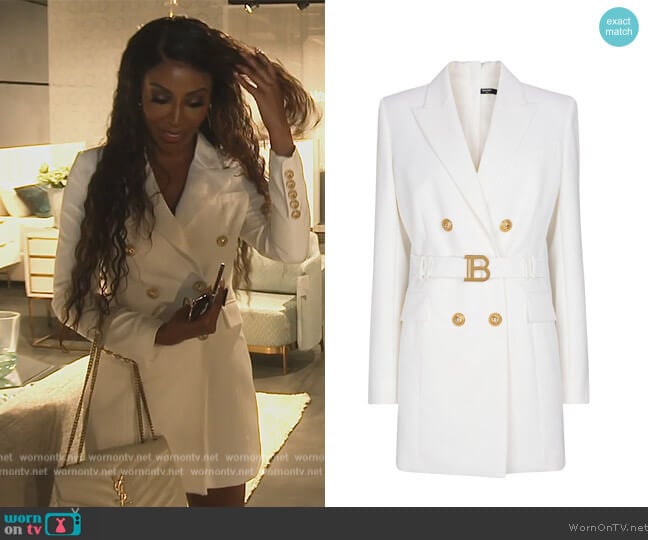 Balmain Double Breasted Mini Dress worn by Caroline Brooks (Caroline Brooks) on The Real Housewives of Dubai