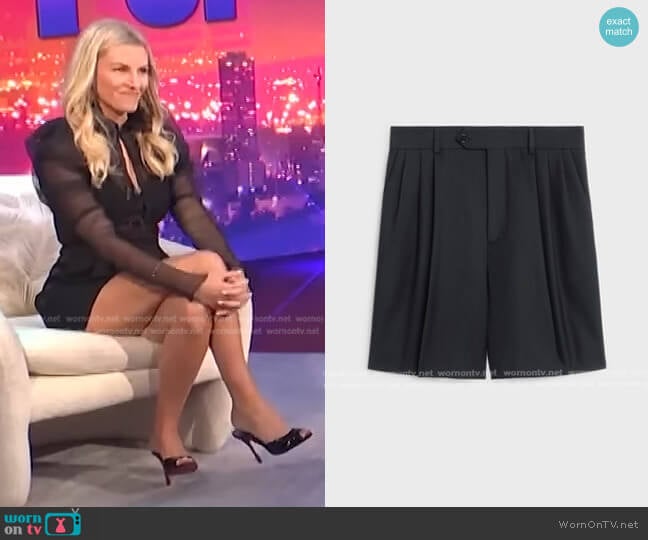 Celine Triple Pleated Tux Shorts worn by Morgan Stewart on E! News