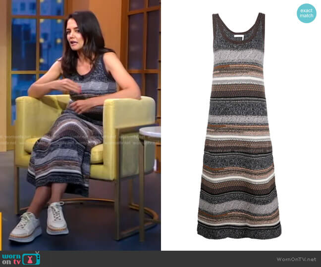 Chloe Striped Knit Colorblocked Maxi Dress