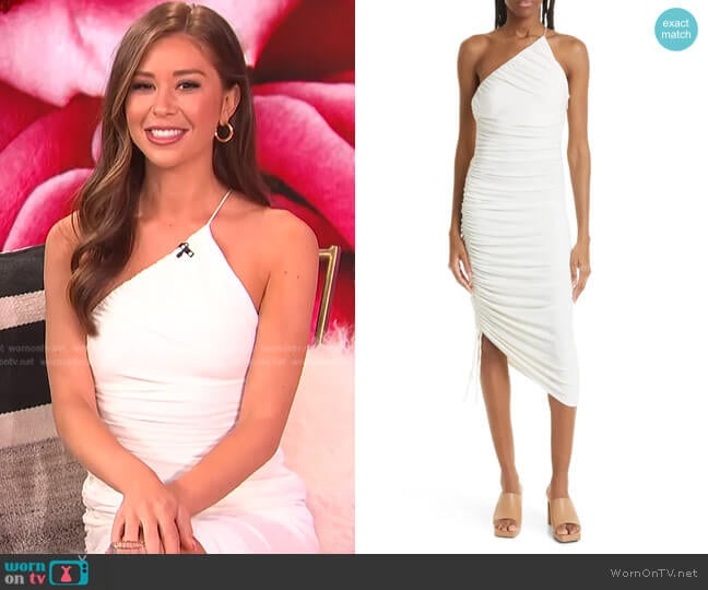 Cinq a Sept Brynn Ruched One-Shoulder Midi Dress