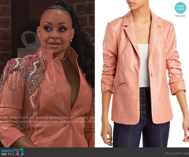 Cinq a Sept Kylie Faux Croc Blazer worn by Raven Baxter (Raven-Symoné) on Ravens Home