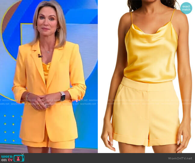 Cinq a Sept Marta Silk Satin Camisole worn by Amy Robach on Good Morning America