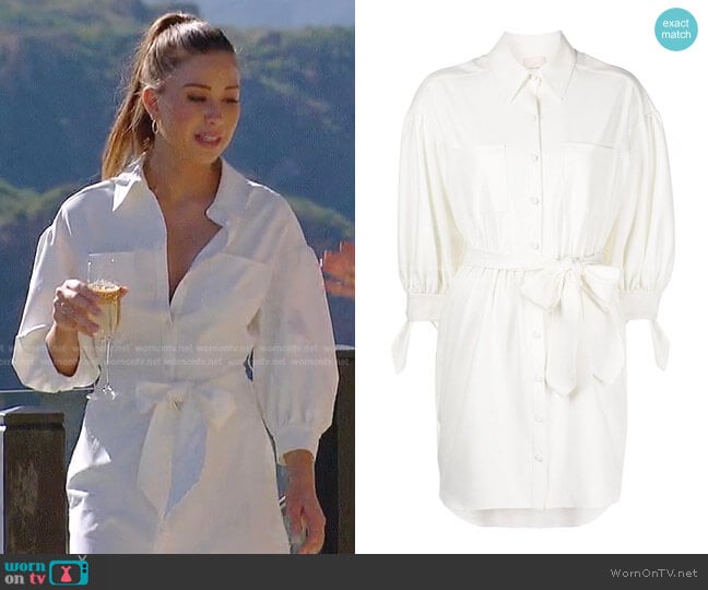 Cinq a Sept Stacey Mini Shirt Dress worn by Gabriela Windey on The Bachelorette