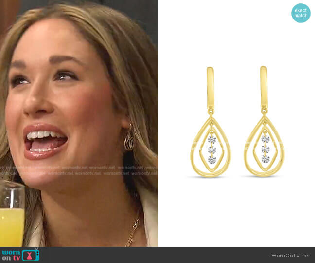 Color Merchants 14K Yellow Gold Dashing Diamonds Chandelier Drop Earrings worn by Rachel Recchia on The Bachelorette