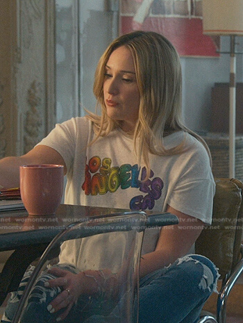 Davia’s Los Angeles print tee on Good Trouble