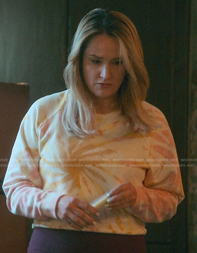 Davia’s tie dye sweatshirt on Good Trouble