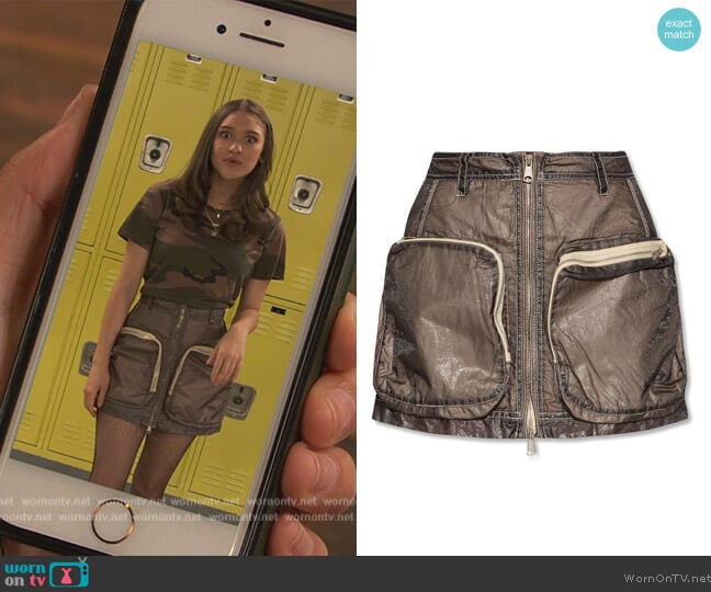 Diesel Pocket-detail A-line skirt worn by Cami Rivera (Marissa Reyes) on Ravens Home