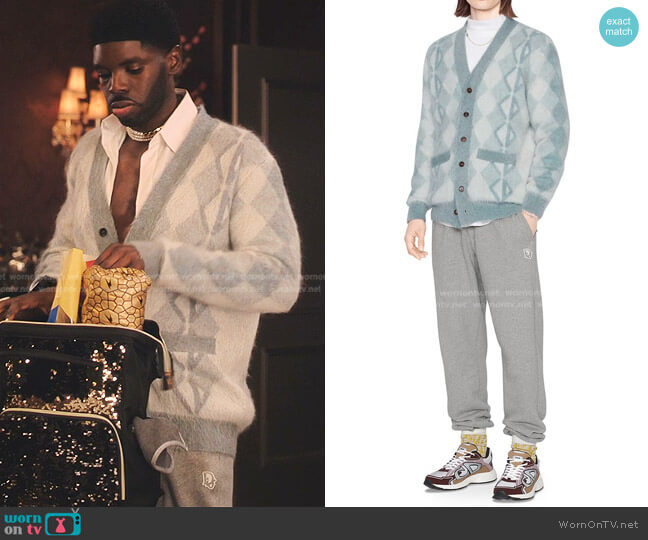 Dior CD Diamond Cardigan worn by Tom Swift (Tian Richards) on Tom Swift