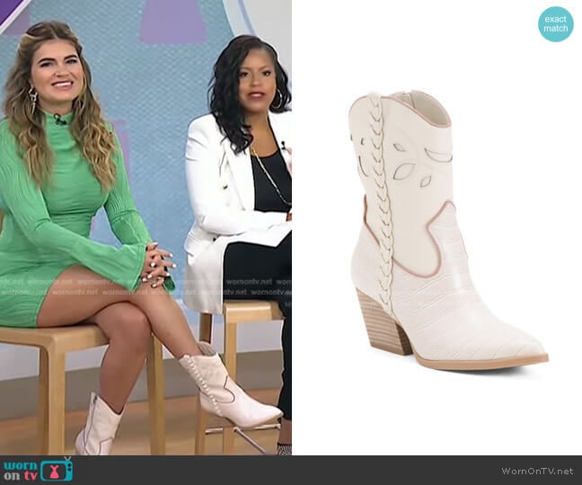 Dolce Vita Croc Embossed Cowboy Boots worn by Kathy Buccio on Today