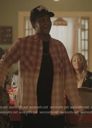 Dre’s pink plaid ombre shirt on The Chi