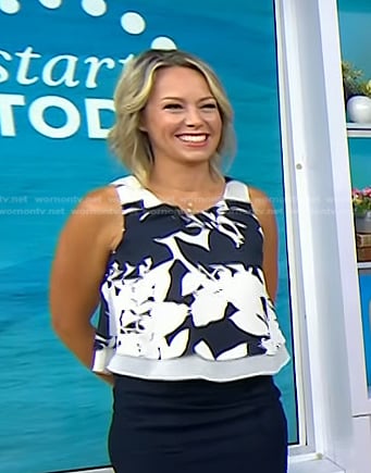 Dylan’s white and navy floral layered top on Today