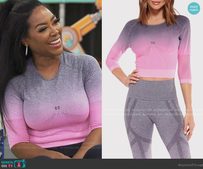Electric Yoga Lexi Long Sleeve Crop Top worn by Kenya Moore on The Real Housewives of Atlanta