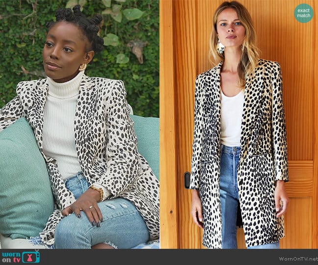 Emerson Fry Wingtip Coat in Leopard worn by Venita Aspen on Southern Charm