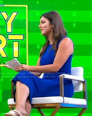 Erielle Reshef’s blue scalloped trim dress on Good Morning America