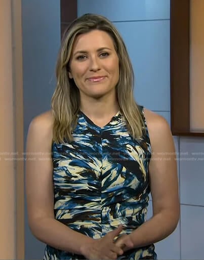 Erin McLaughlin’s abstract print sleeveless top on Today