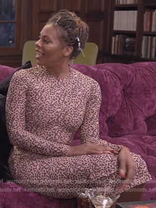 Eva’s pink animal print dress on The Real Housewives Ultimate Girls Trip