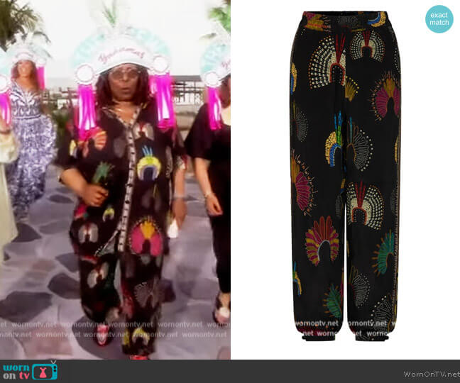 Farm Rio Wonderful Headress pants worn by Whoopi Goldberg on The View
